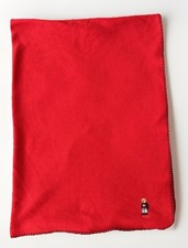 Ralph Lauren Polo Red Fleece Throw Blanket Embroidered Polo Bear 50x70