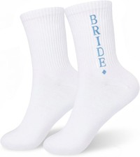 Bride Socks, White Bride Gifts, Wedding Slipper Socks, Bachelorette Party Decora
