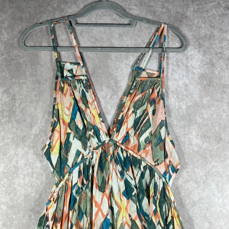 Free People FP One Sumia Mini Dress Womens XS Green Fit Flare Sleeveless Boho - Image 2 of 4