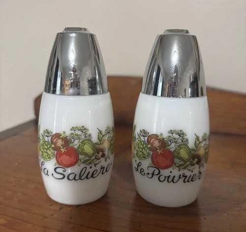 VTG 1970s Gemco Spice of Life Salt & Pepper Shakers Corning Ware Matchables