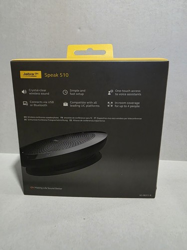 Jabra GN Speak 510 USB & Bluetooth Speakerphone Black PHS002W NIB SEALED ๐ฅ - Afbeelding 2 van 7