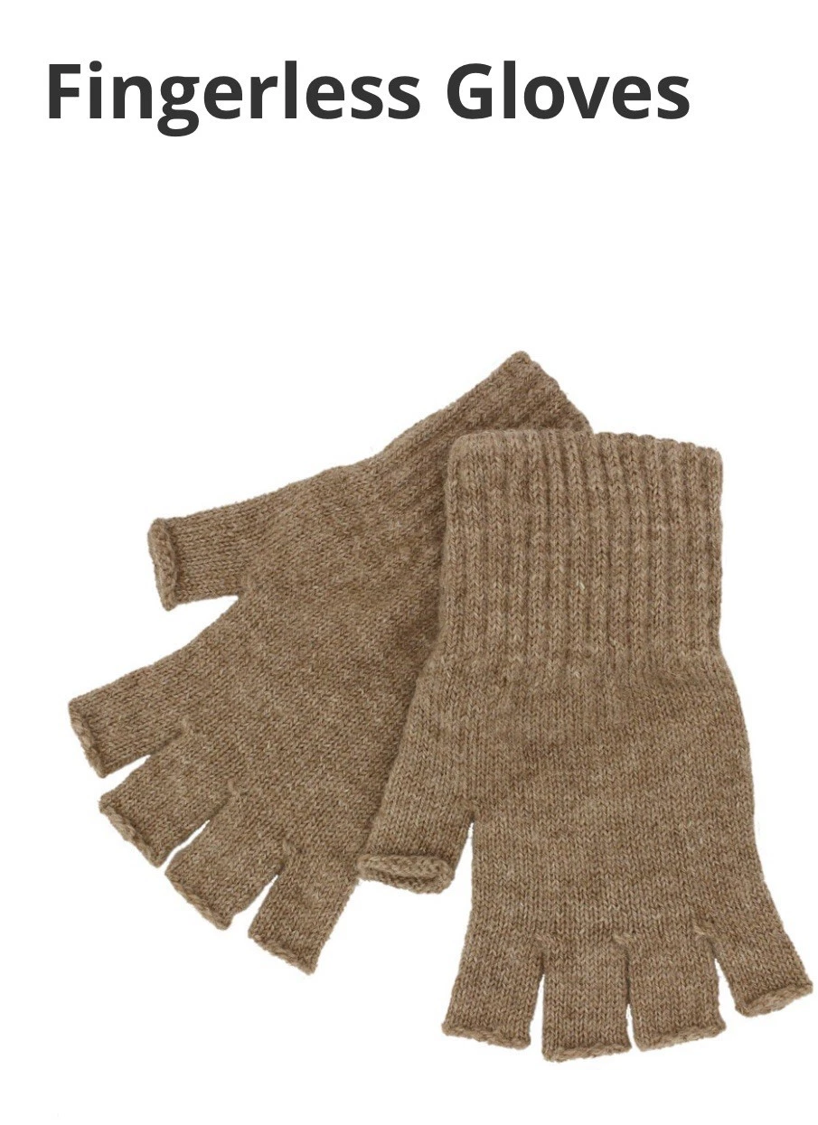Alpaca FINGERLESS Gloves USA MADE new with Tag