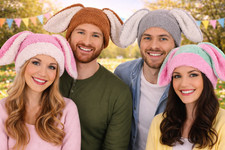Plüsch-Mütze Hase für Erwachsene mit Hasenohren Häschen Osterhase 123887413F