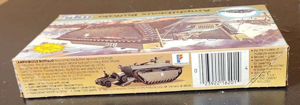 VINTAGE MPC GOLDEN OPPORTUNITY 1/72 AMPHIBIOUS BUFFALO & JEEP MODEL KIT # 1-6201 - Image 4 of 4