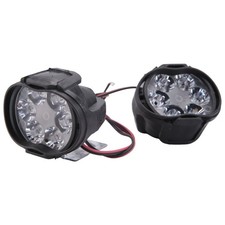 2Pcs 6 Led Motorcycle Light Headlight Assembly 10W 1000Lm Universal Scooter2491
