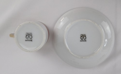 Juego de 6 tazas y platillos de café espresso Yamason Fine China - rojo y dorado, sin astillas - Imagen 17 de 21