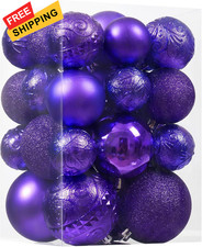 Christmas Ball Ornaments - 30pcs Shatterproof Set Purple