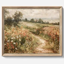Vintage Vintage Floral Framed Canvas Wall Art for Bedroom Living Room Wall Decor