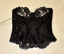 Dolores For Poirette Vintage Lace Boustier Corset Top Black Color 34 *No Straps*