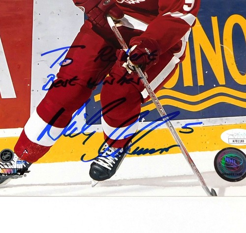 Nicklas Lidstrom Signed 8 x 10 Color Photo Personalized Red Wings JSA Auto - Picture 2 of 3
