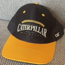 CAT Authentic Caterpillar Machines Snapback Hat/Cap Yellow Black