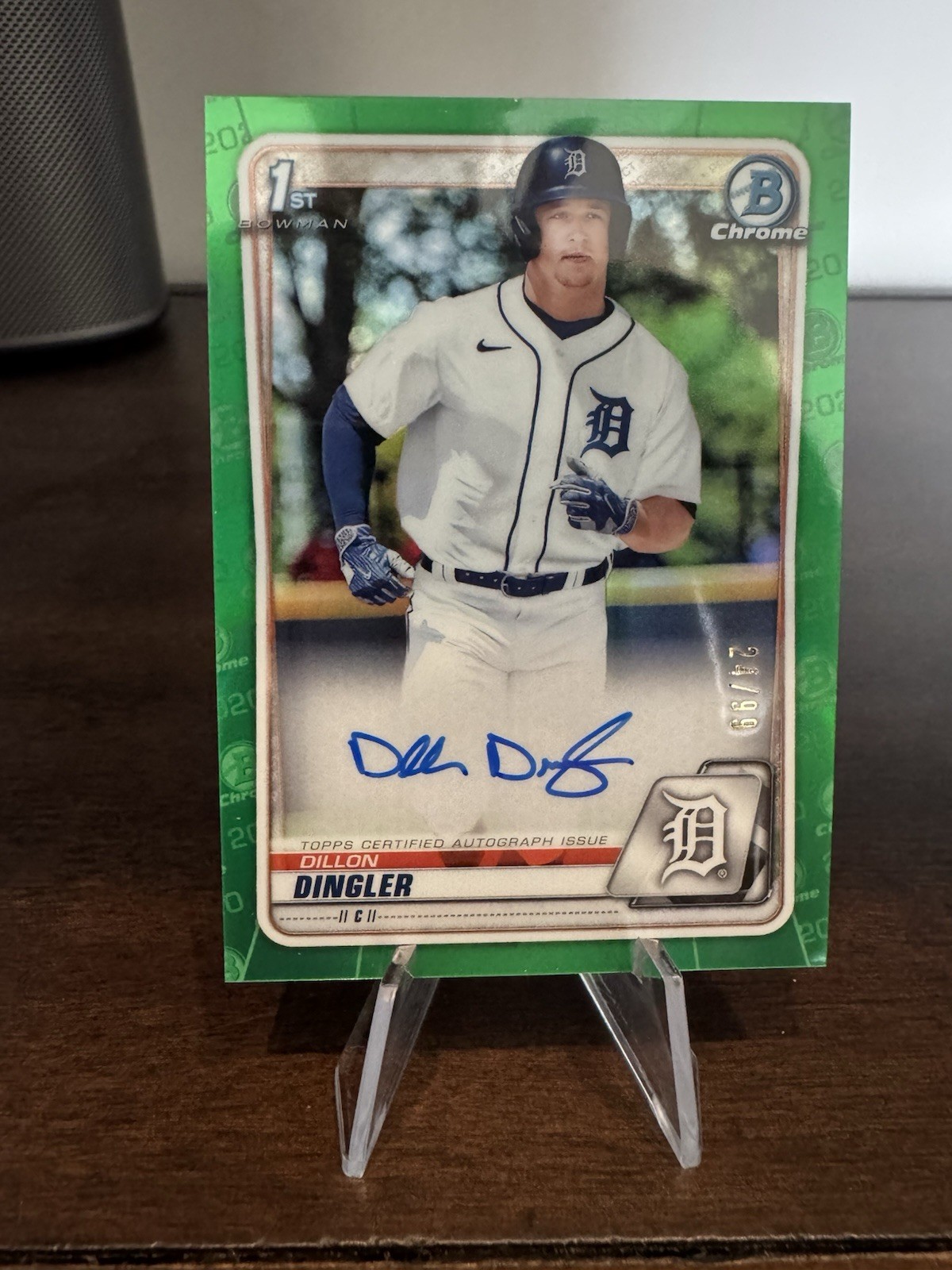2020 Bowman Draft Dillon Dingler Chrome Auto Green /99 #CDA-DD Tigers (RC)