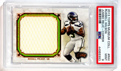 2013 Topps Museum Collection Russell Wilson Jumbo Relic Copper /50 PSA 9 Seattle