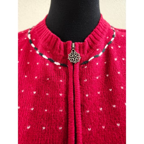 Charter Club Women's Christmas 100% Lambs Wool Vest Zipper Snowmen Medium - Picture 2 of 9