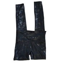 Spanx Black Camo Leggings Stretch Slimming High Rise Stretch Women Small