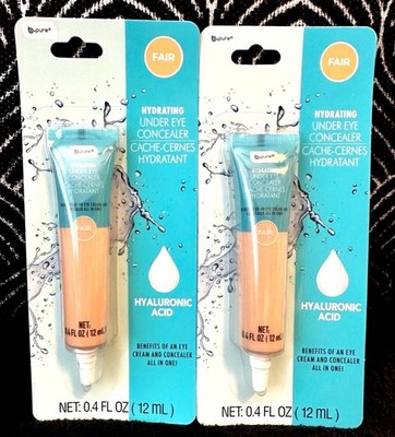  2pk B PURE FAIR LIGHT UNDER EYE CREAM CONCEALER FOUNDATION HYALURONIC ACID  