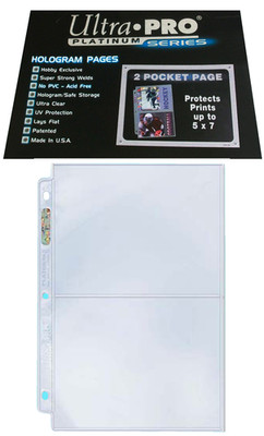 25 Ultra Pro Platinum 2-Pocket Pages Sheets Protector Photo Print Postcard 5x7