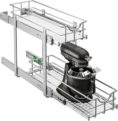 2-Tier Kitchen Cabinet Pullout Shelf and Drawer Organizer, Soft Close Pantry Pul