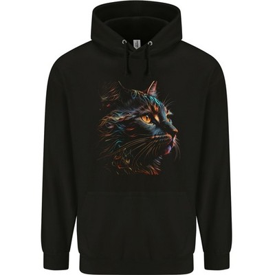Eine Fantasie Katze Mit Coolen Farben 2 Kinder Kinder Hoodie