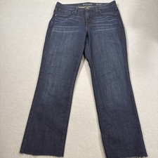 JEANS STRAIGHT Spanx Women's 32/26 The Slim-X Blue RAW HEM