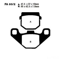 Bremsbelag BremsbeläGe EBC FA083 2TT Hinten FüR TGB Bullet 50 Bj. 2009-2010