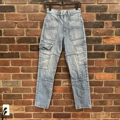 SLVRLAKE Savior High Rise Cargo Jeans, 100% Cotton Sz 25 X 29.5 -Cheapchicplus