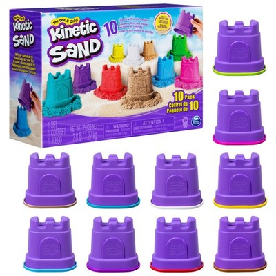 Kinetic Sand, Castle Containers 10-Color Pack of Play One Size, Multi Color