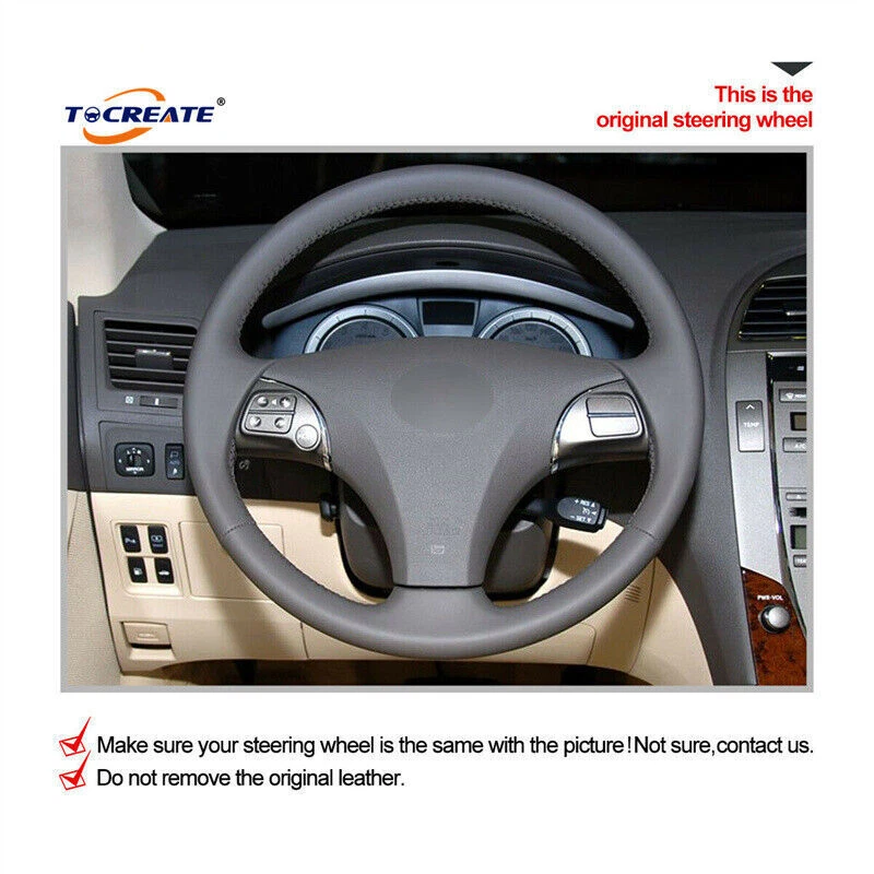 Suede Steering Wheel Cover for Lexus ES240 ES250 ES300 ES350 Lexus GS350 #TD03 - Image 3 of 4