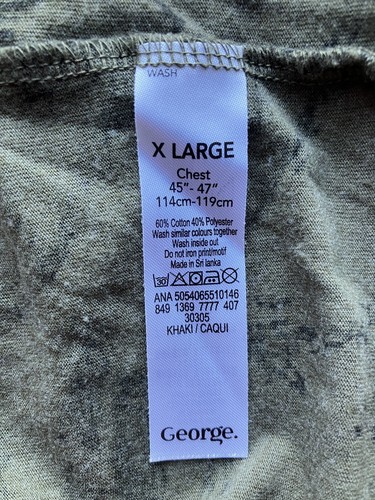 Camourflage Sleeve Men's Short Tee Cotton GEORGE Neck George T-Shirt Mens Size - Picture 4 of 5