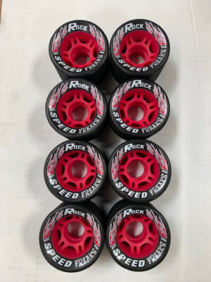Sure Grip Rock Speed Freak roller skate wheels 62mm Black with Rose core 95a