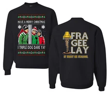 I Triple Dog Dare Ya Merry Story Front and Back Unisex Crewneck Sweatshirt