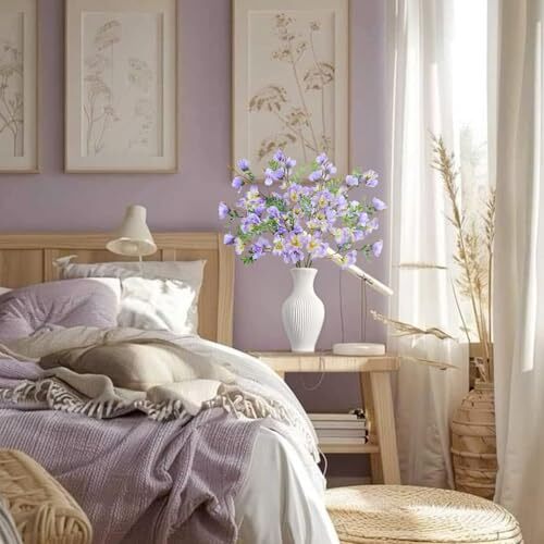 4Pcs Azalea Artificial Flowers Silk Flowers for Decoration, Spring Purple - Picture 6 of 8
