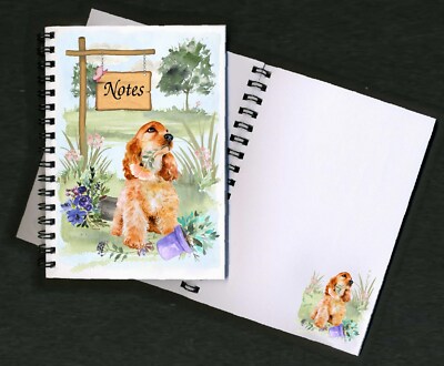 Cocker Spaniel Hund Notizbuch/Notizblock + kleines Bild auf jeder Seite von Starprint