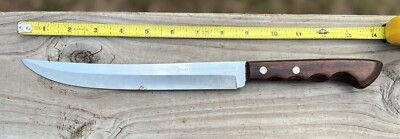 Vintage 9'' Flint Stainless Vanadium Knife USA With Wood Handle