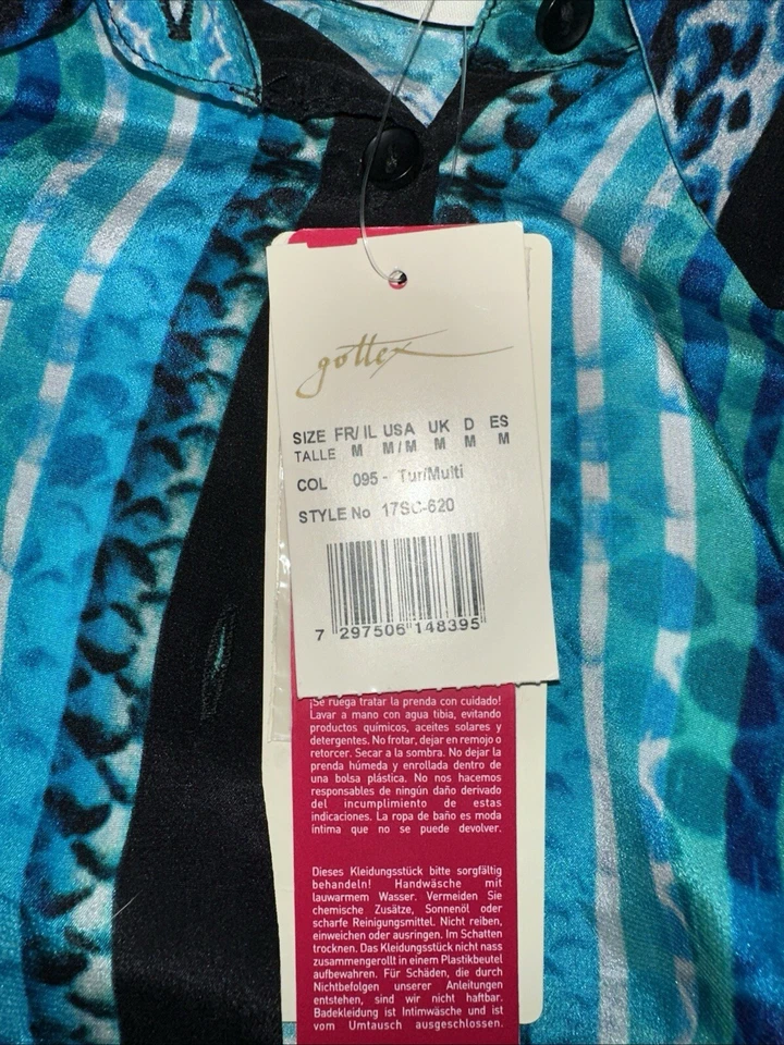 CONJUNTO GOTTEX (maiô e túnica 100% seda) M 17SC-620 (RARO E COLECIONÁVEL). Novo com etiquetas - Imagem 4 de 4