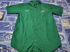 O'Reilly Employee Work Shirt Mens Large Green Auto Parts "Charles" Embroidered