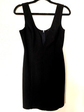 DRESS MEDIUM M 8 BLACK COCKTAIL EVENING SLEEVELESS V-NECK KNEE LENGTH SHEATH NEW