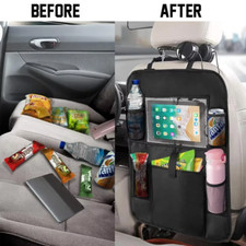 Car Backseat Organizer with Touch Screen Tablet Holder Auto Storage Pockets Cove