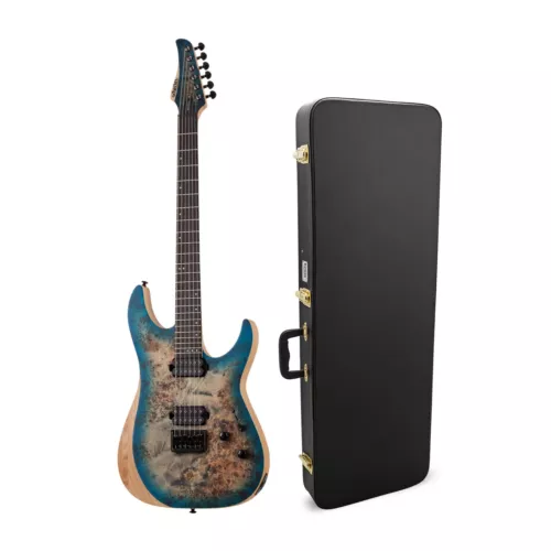 Schecter Reaper 6 Electric Guitar in Satin Sky Burst with Hard Shell Case