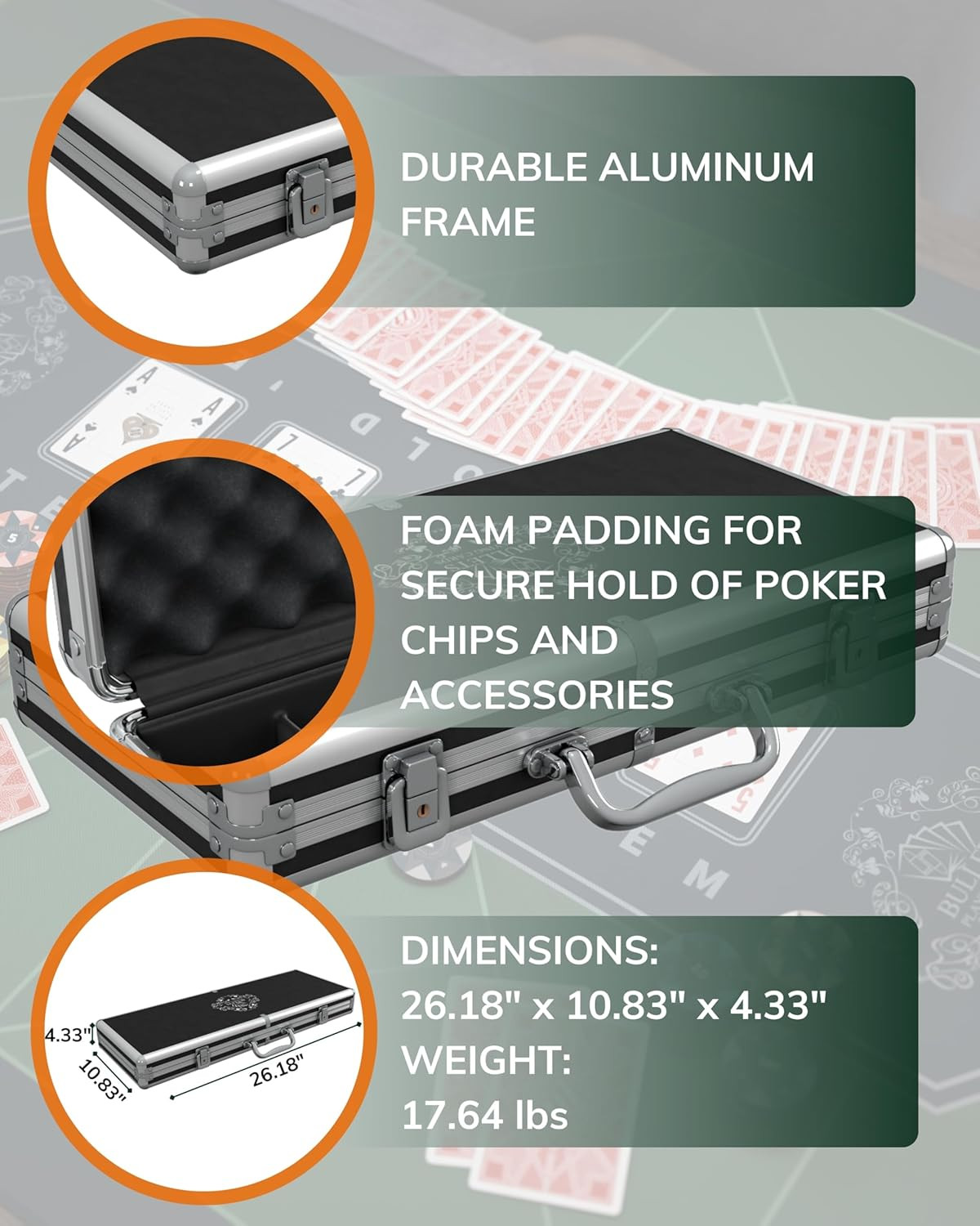 , Poker Set 'Christopher', Poker Case with 500 Plastic Poker Chips, with Values…