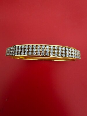 Wunderschöner Armreif Armspange  mit Strass von S. Steel gold