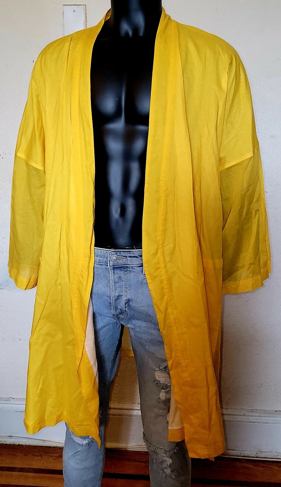 Tory Burch Yellow Cotton Men's Robe NWT Size S image 2