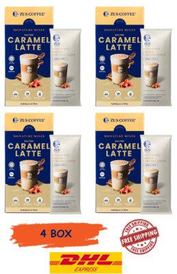 ZUS Signature Mixes Coffee Salted Caramel Latte 20 Sachets (Pack of 4) FAST SHIP