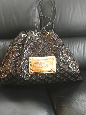 AUTHENTIC LOUIS VUITTON BROWN VINYL MONOGRAM SQUIHY INVENTEUR