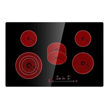30" Built-in Electric Ceramic Cooktop 5 Burners Glass Stove Touch Control 8600W