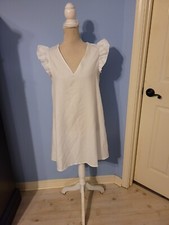 Shein Size Small Dress Womens White Vneck Shift 