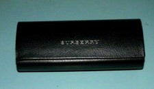 Burberry Authentic Eyeglass Case Black Leather Snap Closure Excellent Condition