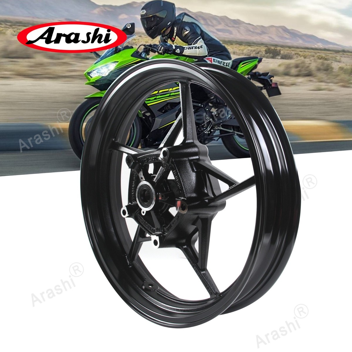 Arashi 17x3'' Front Wheel Rim Fit Kawasaki Ninja 500 R /ABS