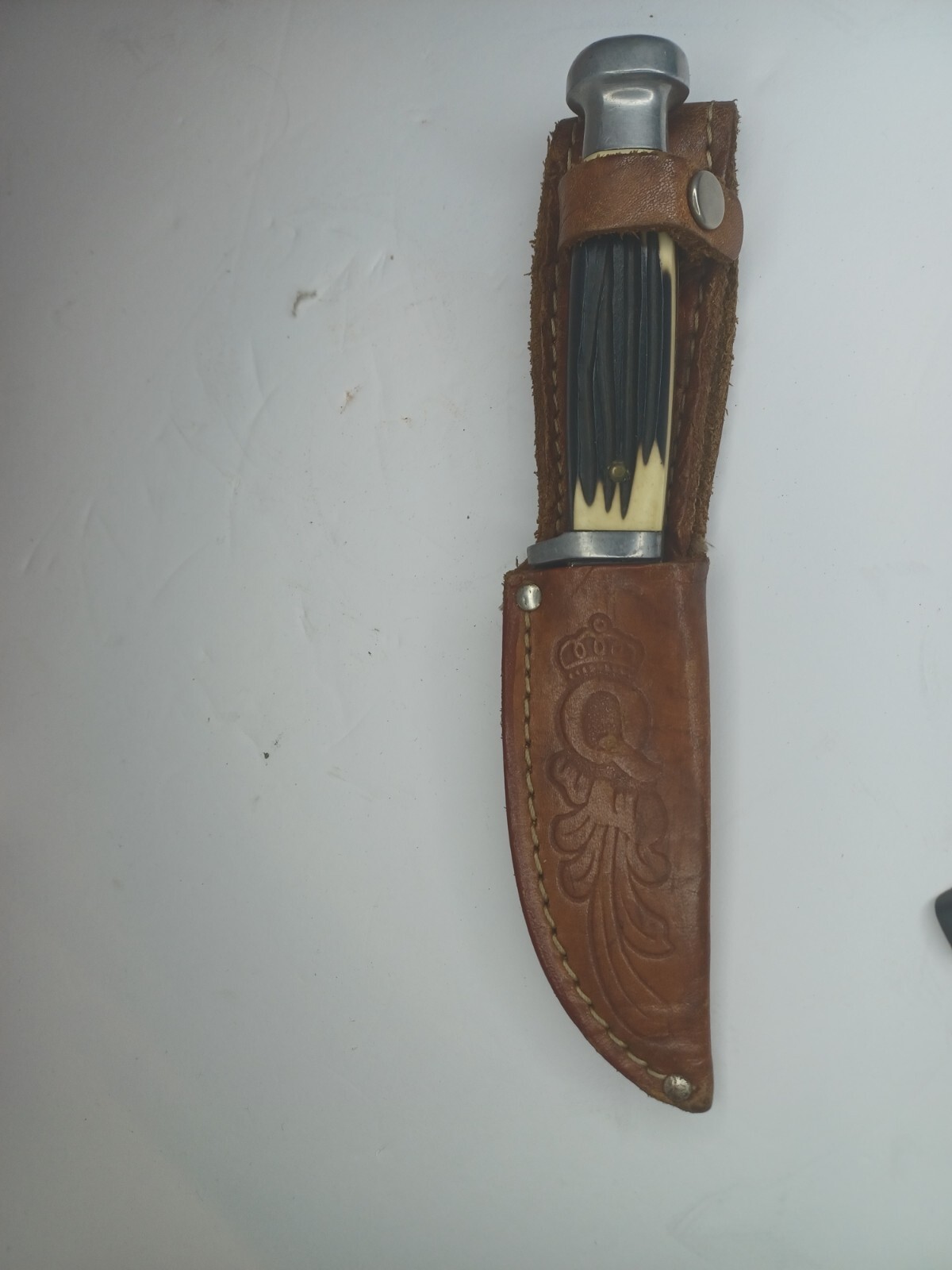 Vintage Queen Fixed Blade Knife 98 Made In U.S.A and Sheath eBay