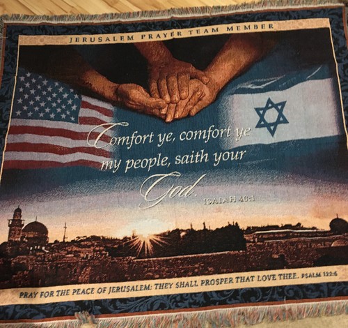 Jerusalem Prayer Team Member Pray for Peace Tapestry Throw 50 x 60 Inches